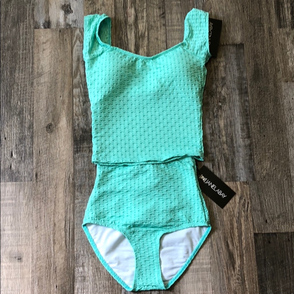 Aqua textured Two piece swimsuit
